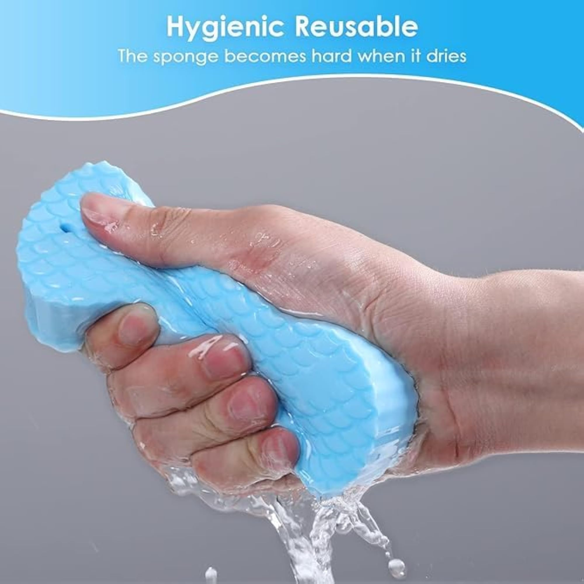 Body Scrubber Exfoliating 3D Bath Sponge, Super Soft